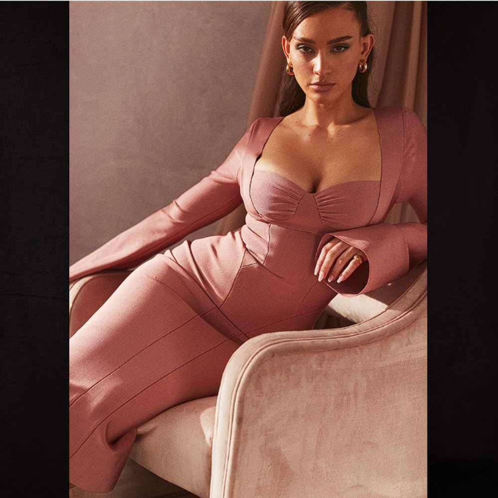HOUSE OF CB 'Body' Rose Bandage Midi Dress NWOT